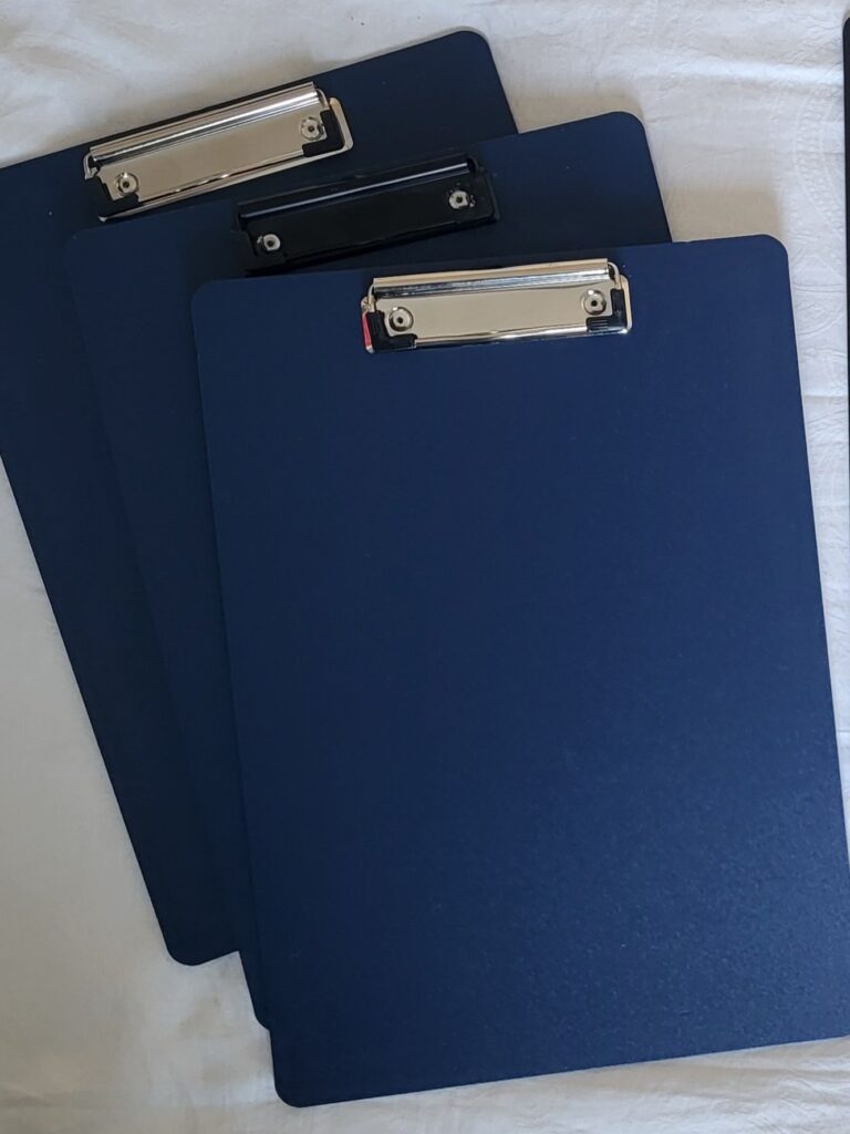 Selection of double sided blue clipboards
