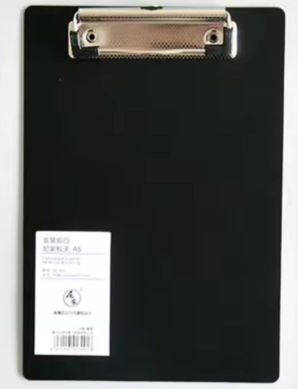 Single sided black A5 clipboard
