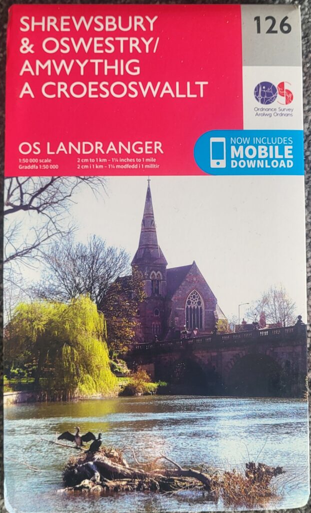 OS Landranger 126 Shrewsbury & Oswestry / Amwythig A Croesoswallt